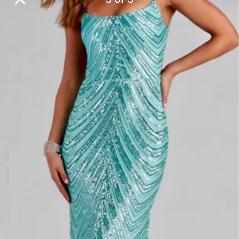 Teal  prom dress